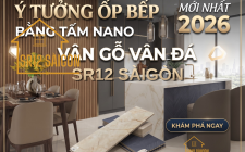 Ý Tưởng Ốp Bếp Bằng Tấm Nano Vân Gỗ, Vân Đá Mới Năm 2026